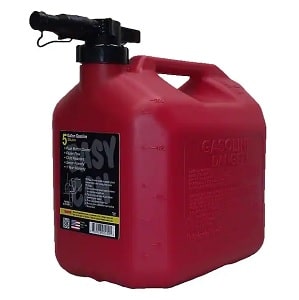 SureCan 5-Gallon Red Plastic Gas Can, EPA Compliant, Flex Funnel Nozzle, Self-Venting Spout