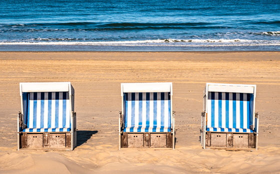 old-fashioned wicker beach chairs in Germany