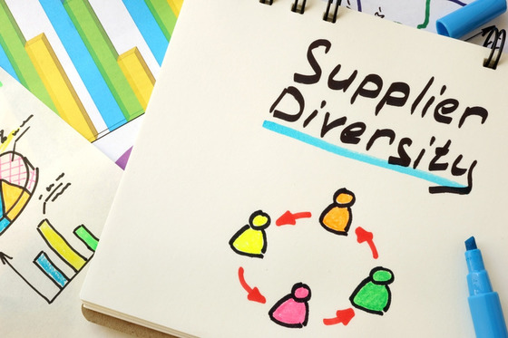 Supplier Diversity illustration on a page of notebook.