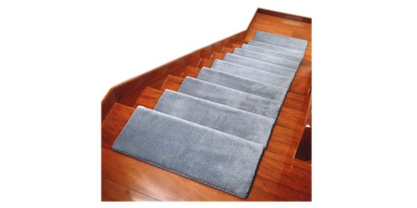 runrug Black Velvet Stair Carpet Runner - Width: 2ft