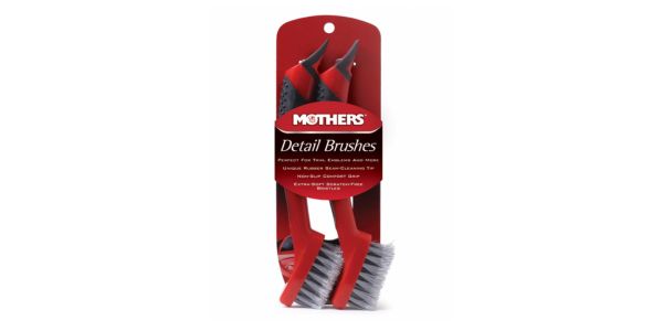 Mothers Soft Bristle Leather and Upholstery Car Cleaning Scrub Brush for  Automotive, Home, Couch, Stain Remover, Red