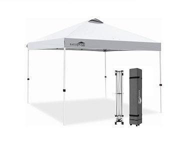 Eurmax Standard 10x10 Easy Pop Up Canopy Tent White With 4-Pack Sand Weight  Bags