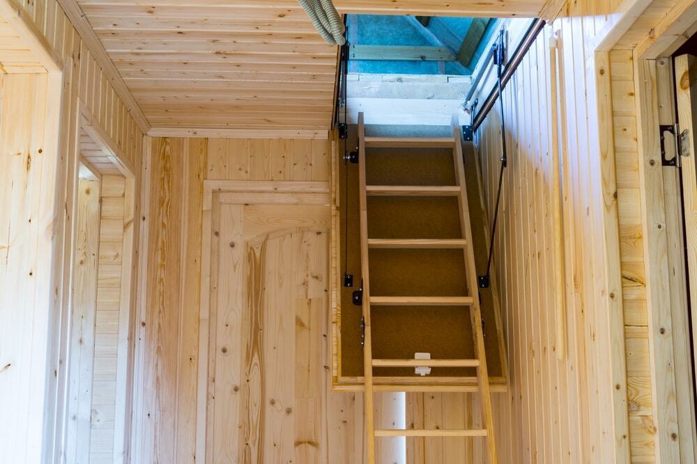Insulation for pull-down attic steps?  Attic staircase, Attic stair  insulation, Stairs