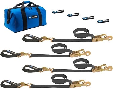 S1007 - 2-Pack (1.5 in. x 16 Ft.) Heavy Duty Ratchet Strap Kit / 3,300 lb.  Break Strength