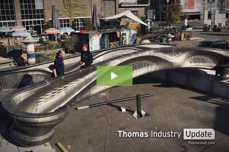 Pedestrians Cross Futuristic 3D-Printed Bridge for the First Time