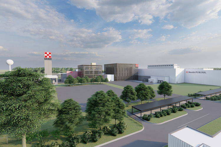 An artist rendering of Purina's new factory site