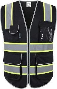 FAA Drone Pilot Safety Vest High Visibility Yellow reflective Strips &  pockets