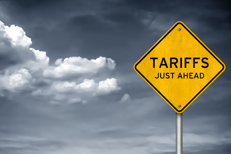 Road sign saying tarrifs just ahead