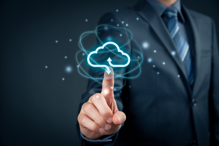 Image of man with digital cloud
