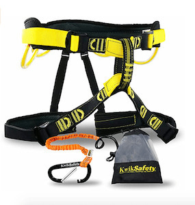 HUAWELL Safety Belt with Adjustable Lanyard Tree Cement Pole Climbing Harness 