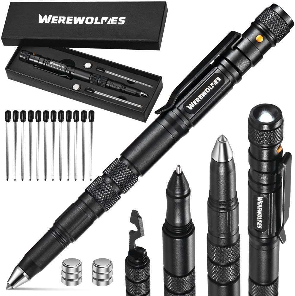 Multifunction Tactical Pen Touch Screen Pen Outdoor Survival Tool with Comp PT 