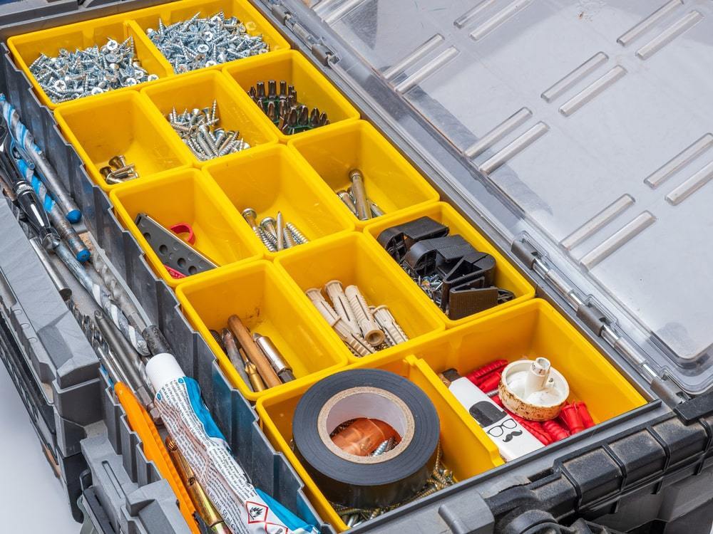 18 Compartment Bin Dividers Small Parts Tool Storage Organizer Box Portable Tote 
