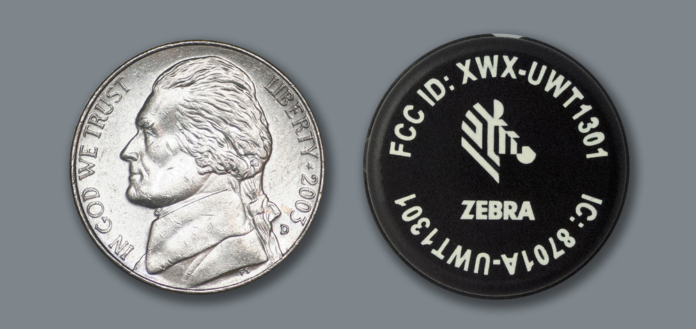 RFID chip compared to a nickel