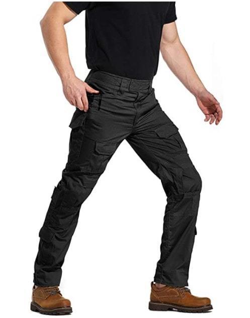 Stretch Mens Tactical Pants Lightweight Slim Fit Sports Pants Camouflage Cargo Pants for Men