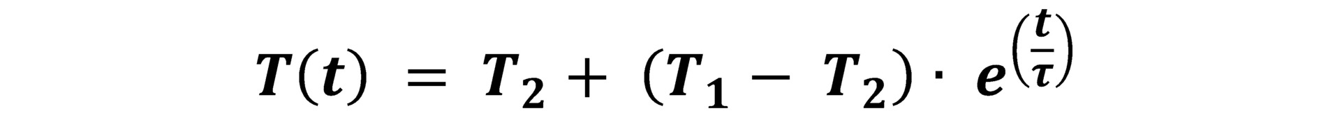 Equation for the thermal time constant (tao) of a thermistor.