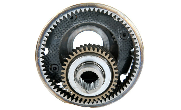 internal gear tooth design, examples of gears, A pinion gear with external teeth inside of a larger gear with internal teeth.