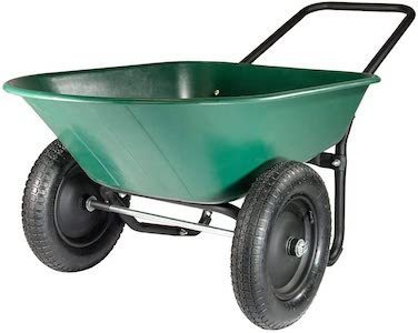 110l red metal pan heavy duty TWIN double wheelbarrow with puncture proof wheel 
