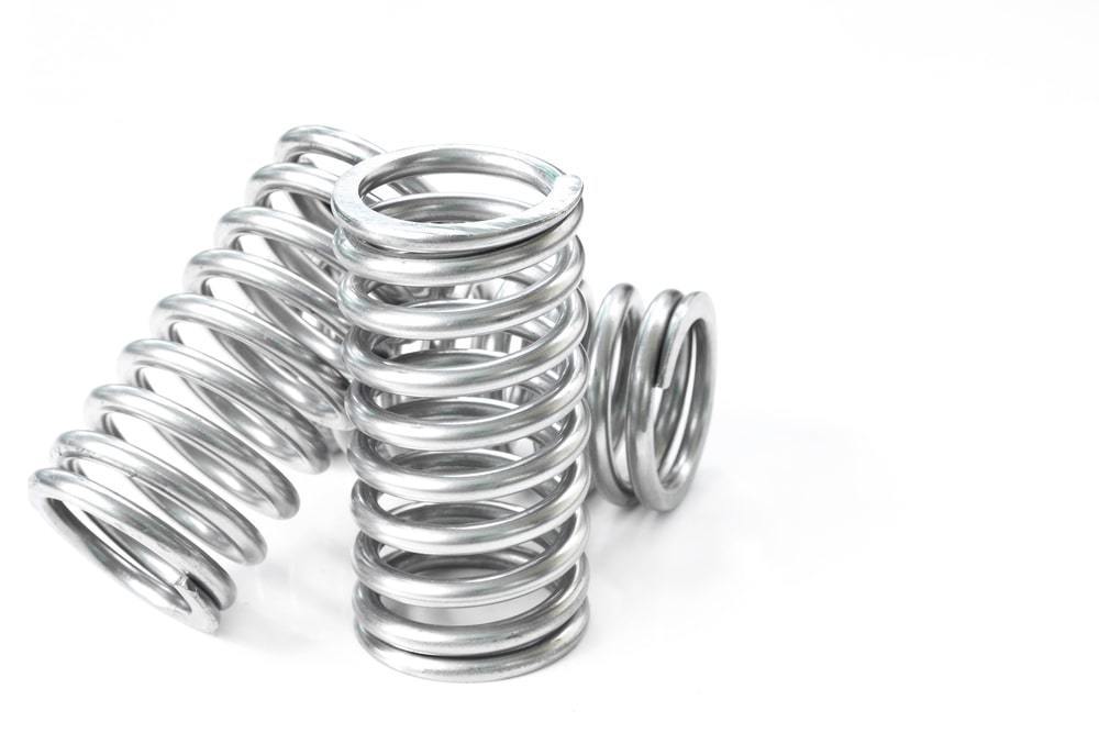 Stainless steel compression springs.