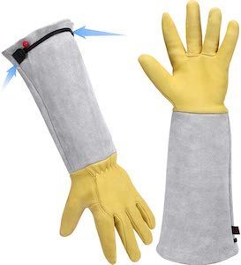 Leather Gardening Gloves Long Sleeves Garden Work Gloves Thorn Puncture Proof 
