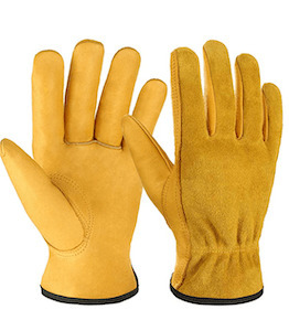 Gloves Leather Cowhide Comfort Grip Driver Work Safety Cleaning Bramble 3 Sizes 