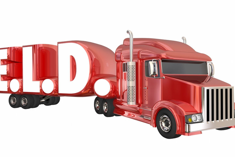 The acronym 'ELD' as a truck body (electronic logging devices for trucking concept).