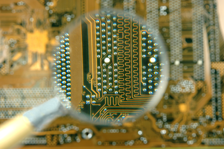 Close up image of a circuit board
