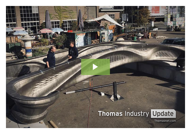 Pedestrians Cross Futuristic 3D-Printed Bridge for the First Time