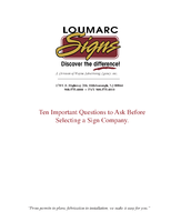 Ten Important Questions to Ask Before Selecting a Sign Company