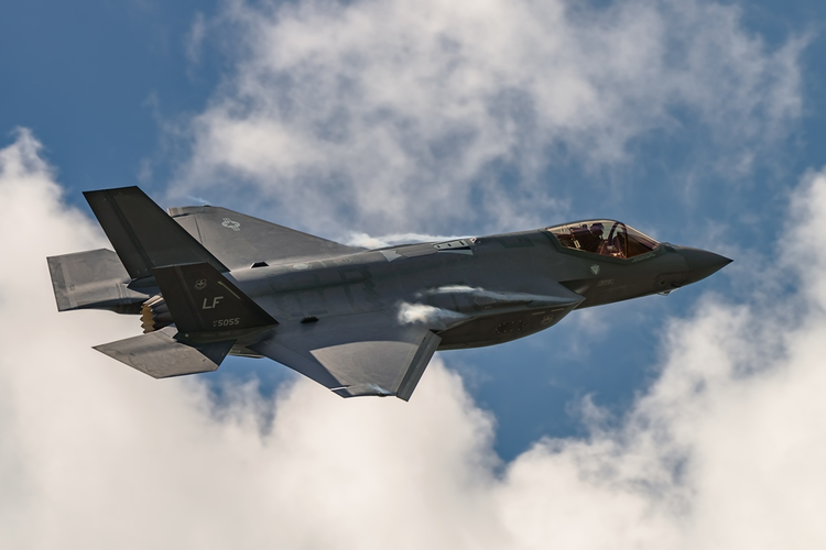 Lockheed Martin F-35 military jet in flight