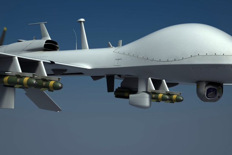 3D rendering of Gray Eagle military drone