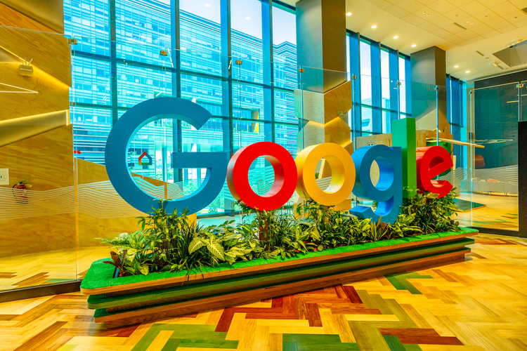 Google logo sign in office building