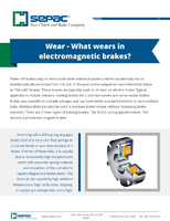 Wear - What Wears in Electromagnetic Brakes
