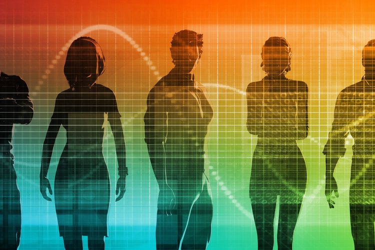 Future workforce with a colorful background