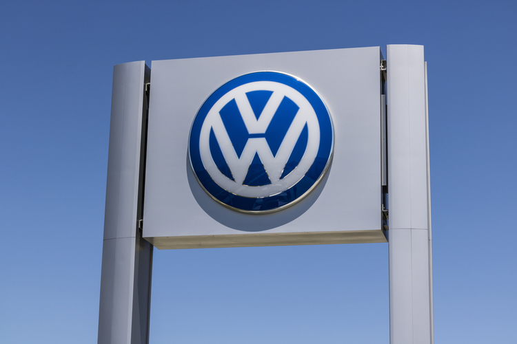 Volkswagen logo on a sign