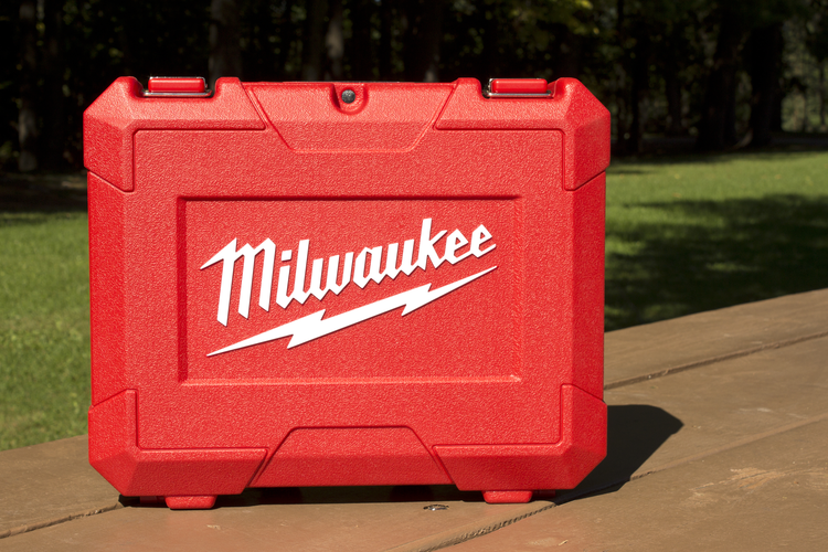 Power tool molded case with Milwaukee Tool logo on it.