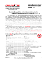 Chemical Compatibility and Installation Information for FlowGuard Gold ...