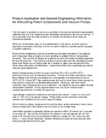 Product Application and General Engineering Information for Articulating Piston Compressors and Vacuum Pumps