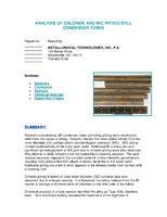 Analysis of Chloride and MIC Pitted Still Condenser Tubes