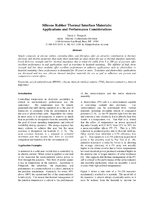 Silicone Rubber Thermal Interface Materials; Applications and Performance Considerations