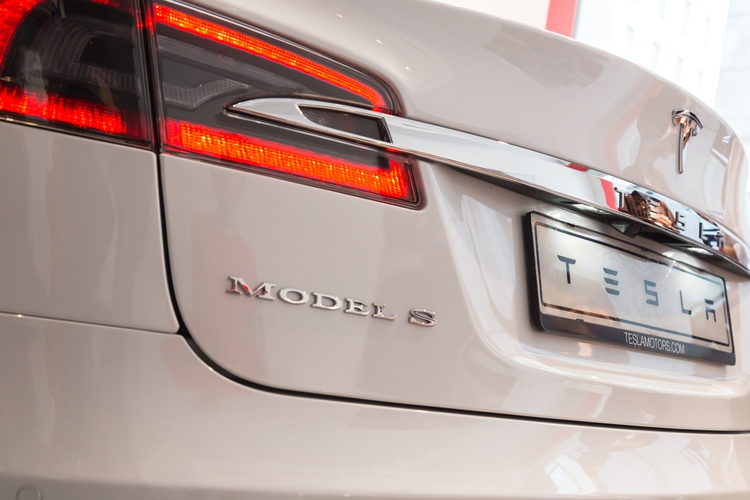 Trunk of a Tesla Model S.