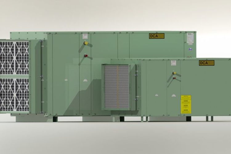 Air-cooled industrial dehumidifier system