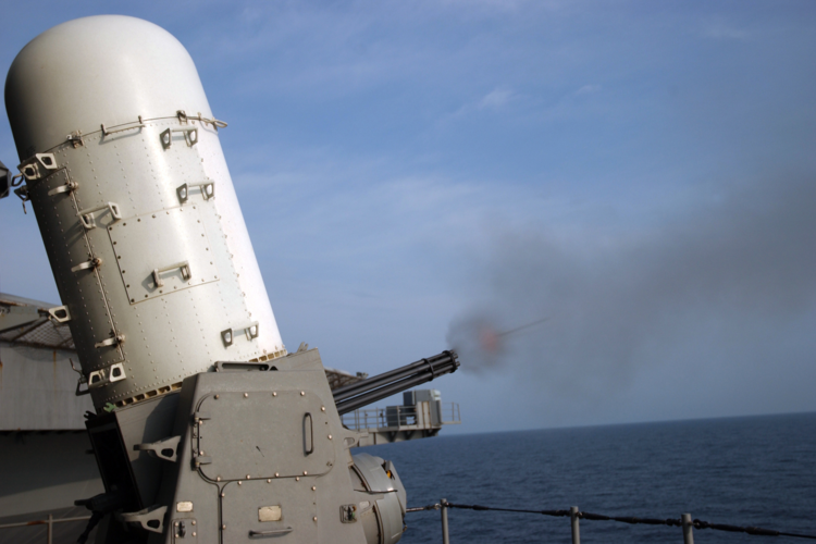 Aircraft carrier conducts weapons system live fire test