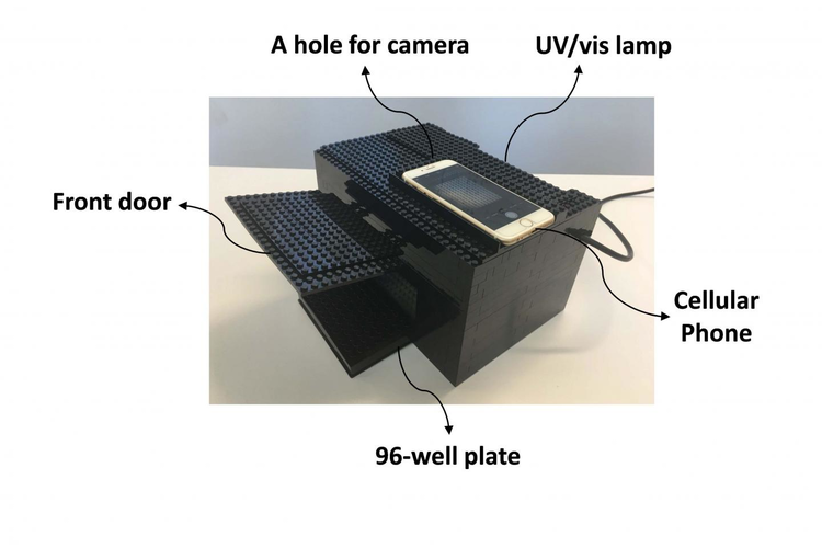 Legos and a smartphone are components of a device that detects and quantifies nerve agents.