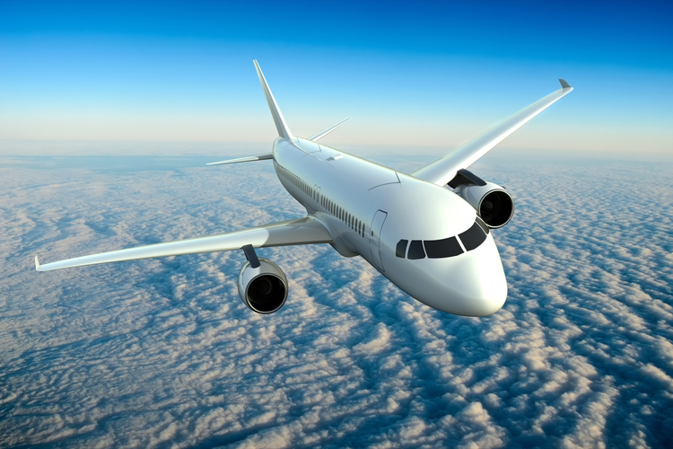 Airplane in the sky.