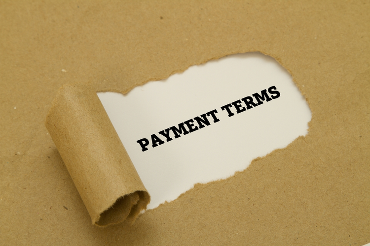 'PAYMENT TERMS' written under torn paper.