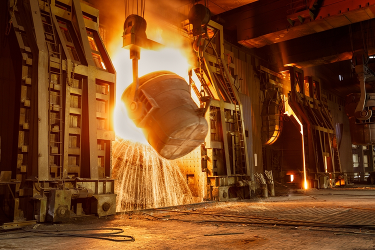 Metal smelting furnace in steel mills.
